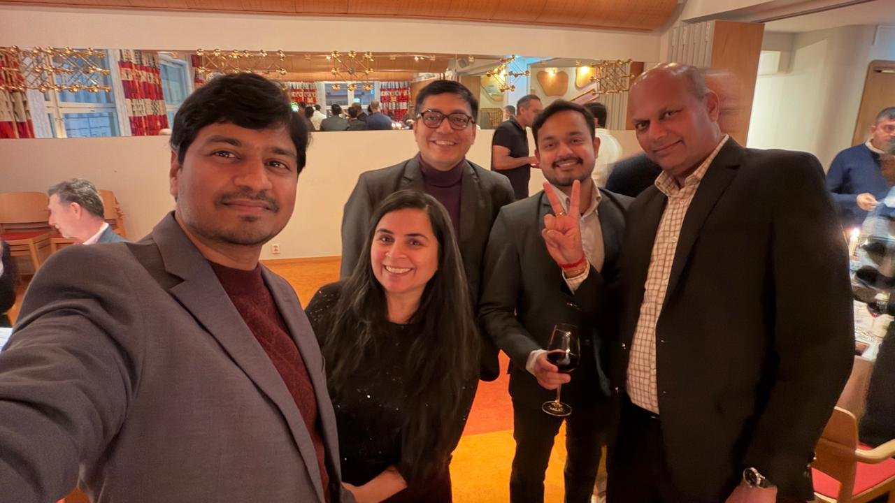 Sonal with colleagues at a team celebration